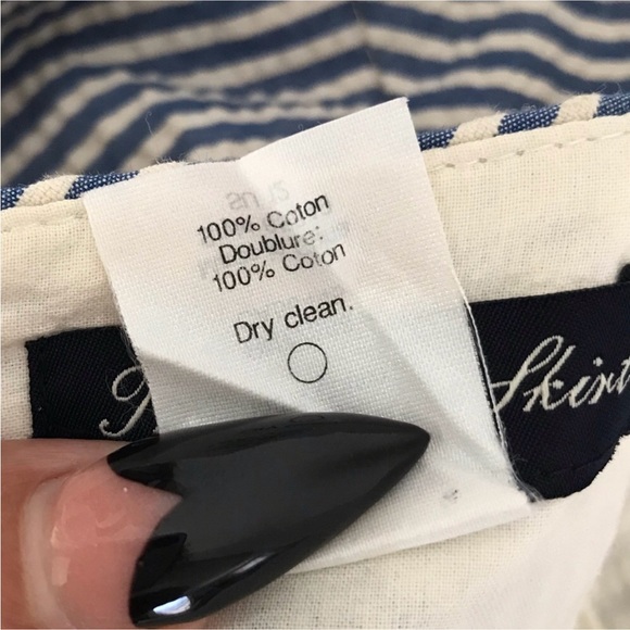 J.Crew 6 the pencil Skirt blue off white skirt - Picture 6 of 16